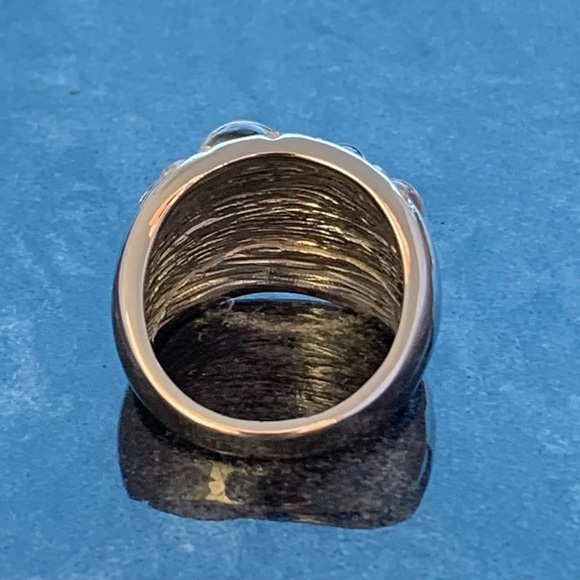 Lia Sophia Silver Tone Rock Candy Bubble Bling Chinky Statement Ring, Size 8-1/2 - Picture 5 of 7